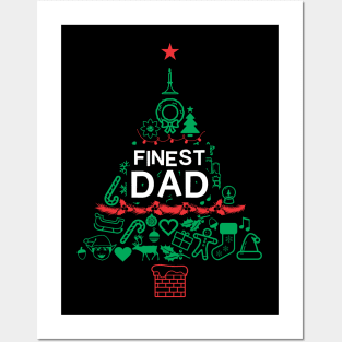 Finest Dad Gift - Xmas Tree - Christmas Posters and Art